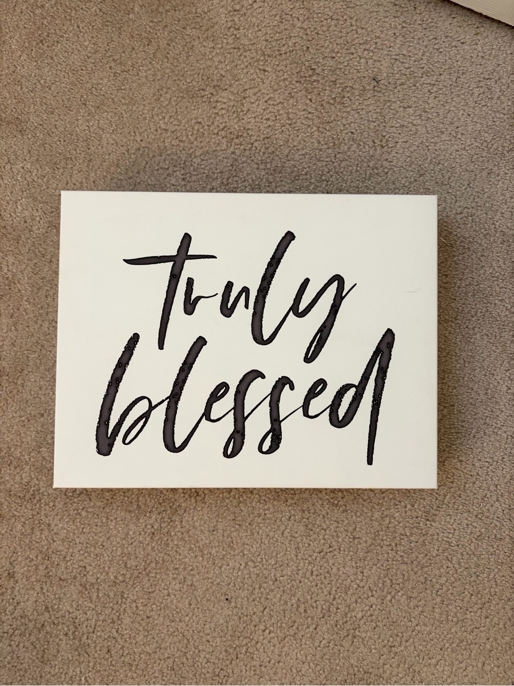 Truly Blessed Wall Art Sign - Black on White